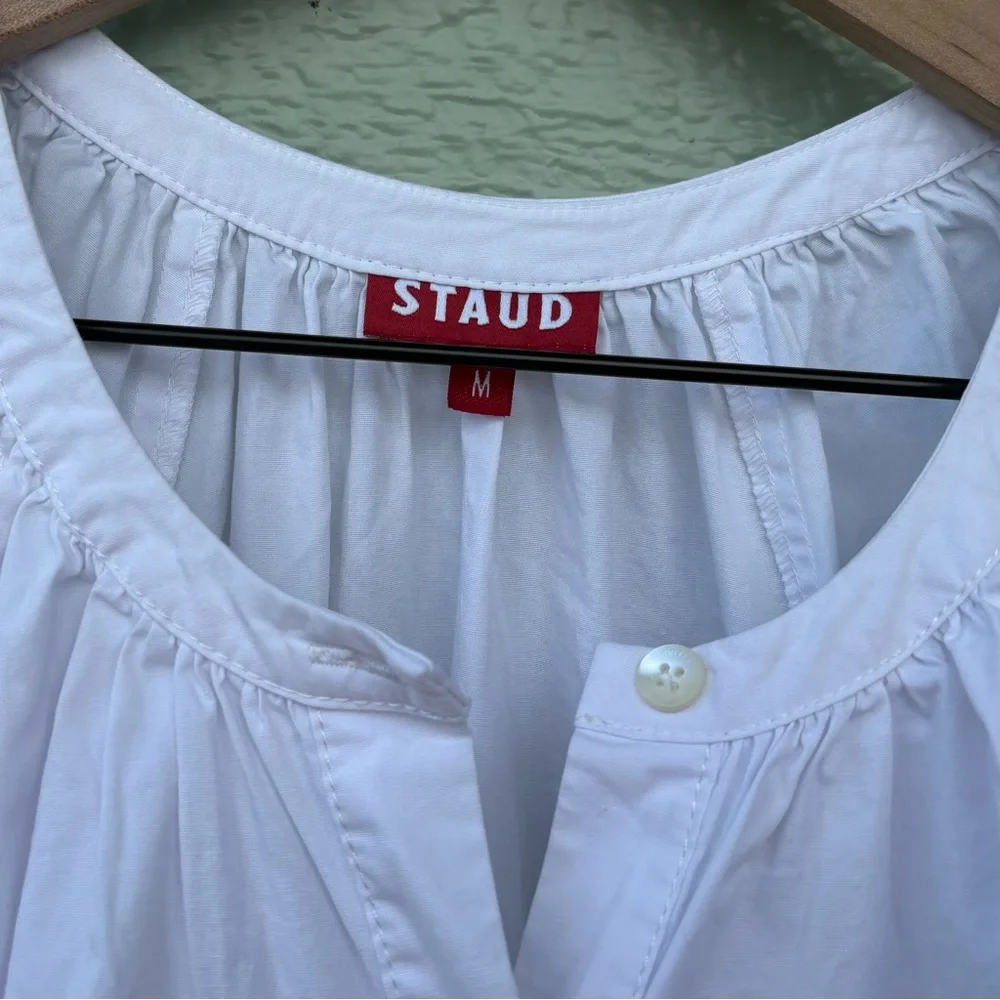 STAUD White Long Sleeve Button-Front Maxi Dress - Picture 7 of 7